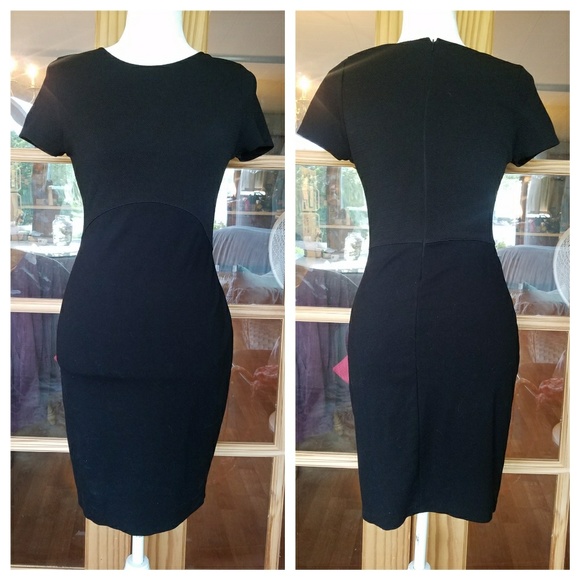 Bar III Dresses & Skirts - Bar III Textured Bodice Black Sheath Dress